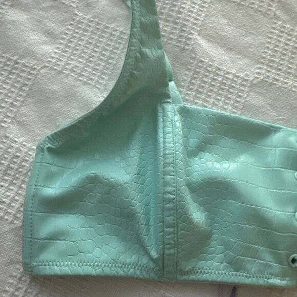 Savage X Fenty Queen of the Galaxy Bralette Size XL Laced Front Croc Print Date - Picture 5 of 11